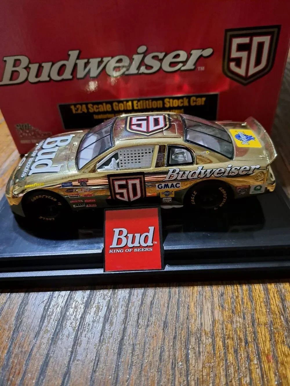 Vintage 98 Racing Champions Gold Ricky Craven #50 Bud Die Cast Nascar Race Car